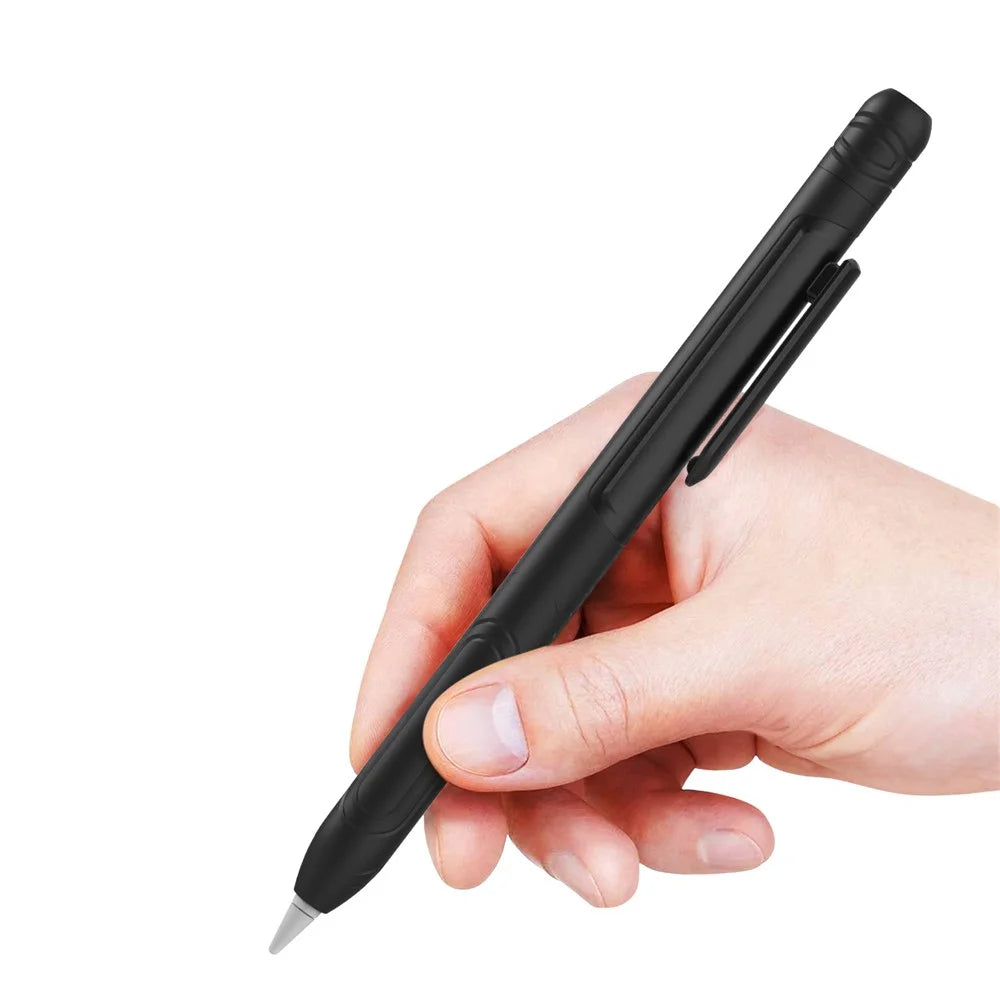 AHASTYLE PT141 Silicone Sleeve for Apple Pencil (1st Generation) Stylus Pen Case Shockproof Protective Cover - Black - 2