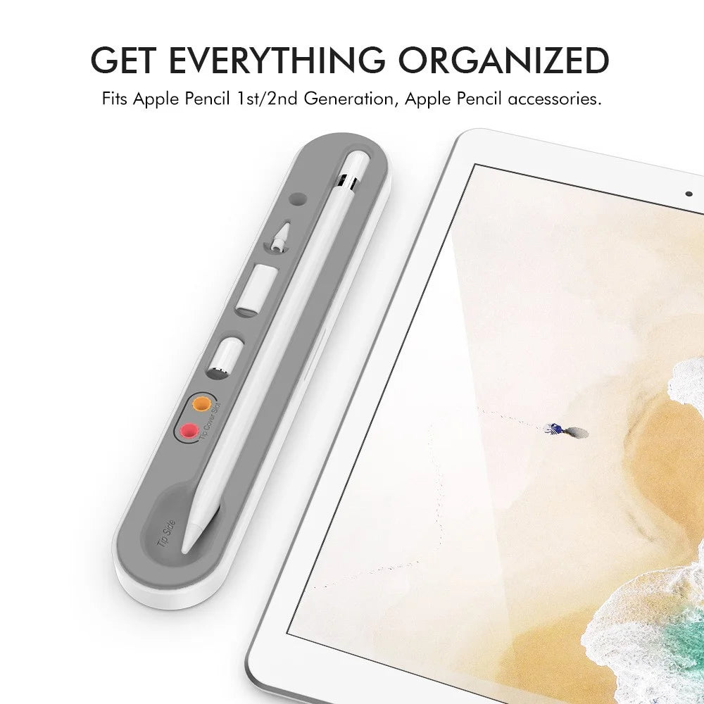 AHASTYLE PT121 Storage Box for Apple Pencil 1st / 2nd Generation Magnetic Stylus Pen Protective Case - White - 3
