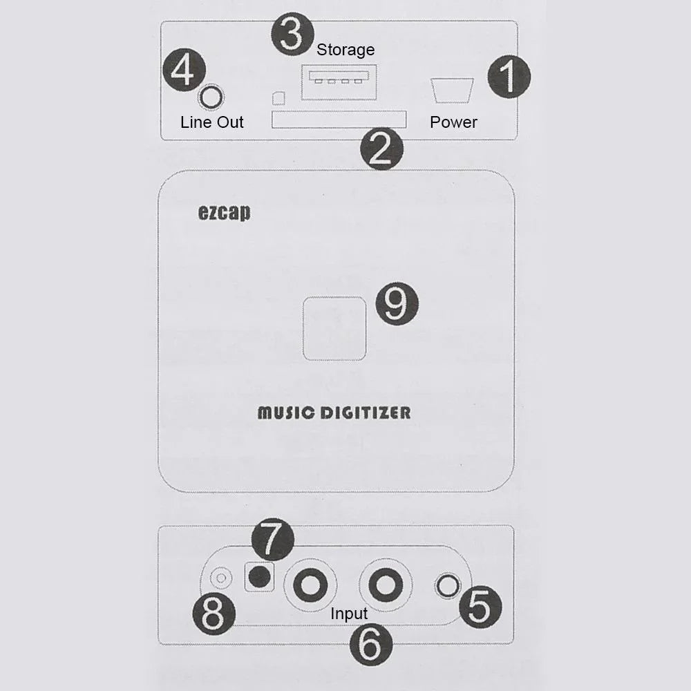 EZCAP 241 Music Digitizer Audio Collection Box Analog Audio to Digital Converter with 3.5mm Audio Interface - 6