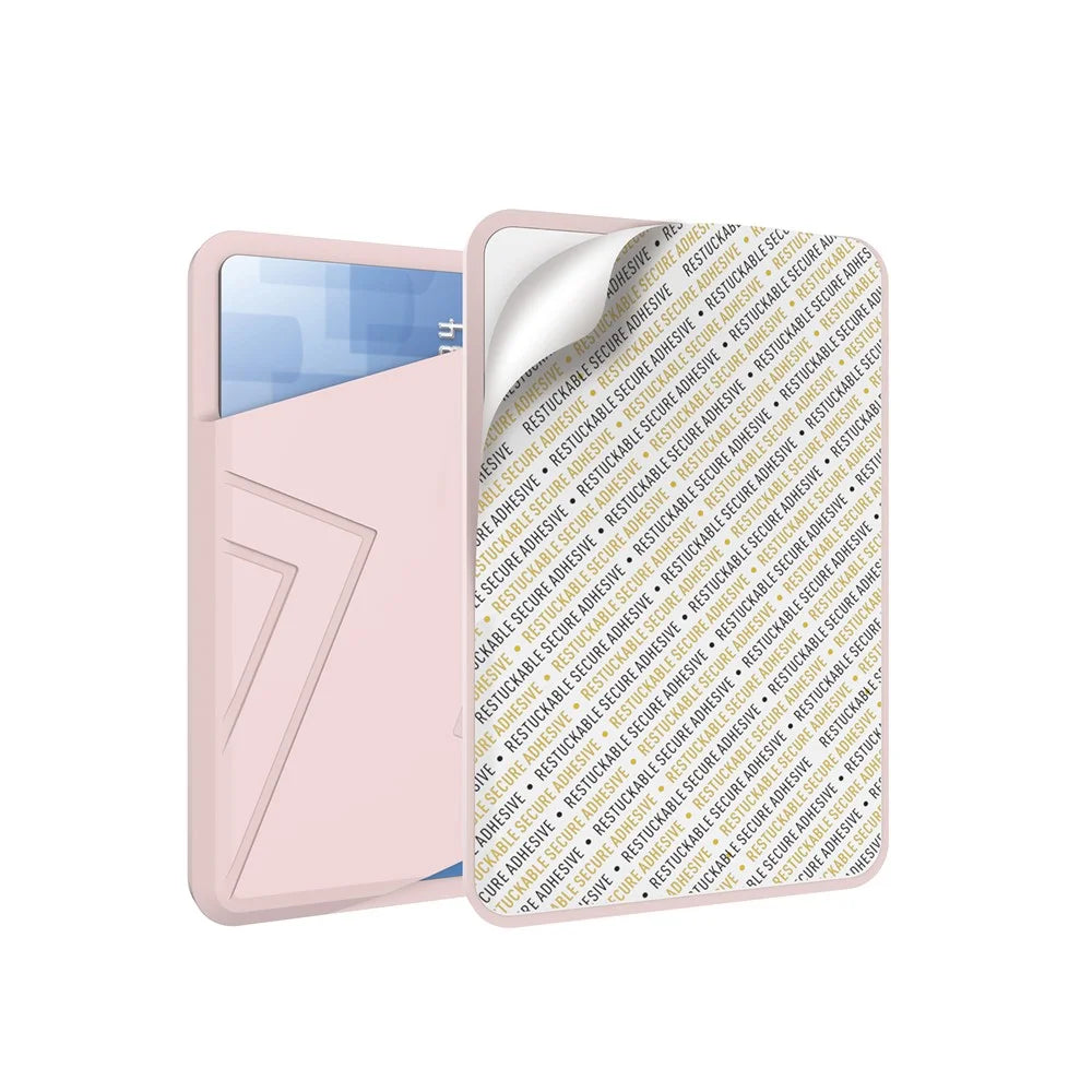 AHASTYLE PT133-C-S Adhesive Credit ID Card Holder Mobile Phone Back Card Pocket - Pink - 2