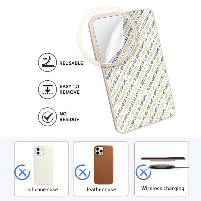 AHASTYLE PT133-C-S Adhesive Credit ID Card Holder Mobile Phone Back Card Pocket - Pink - 3