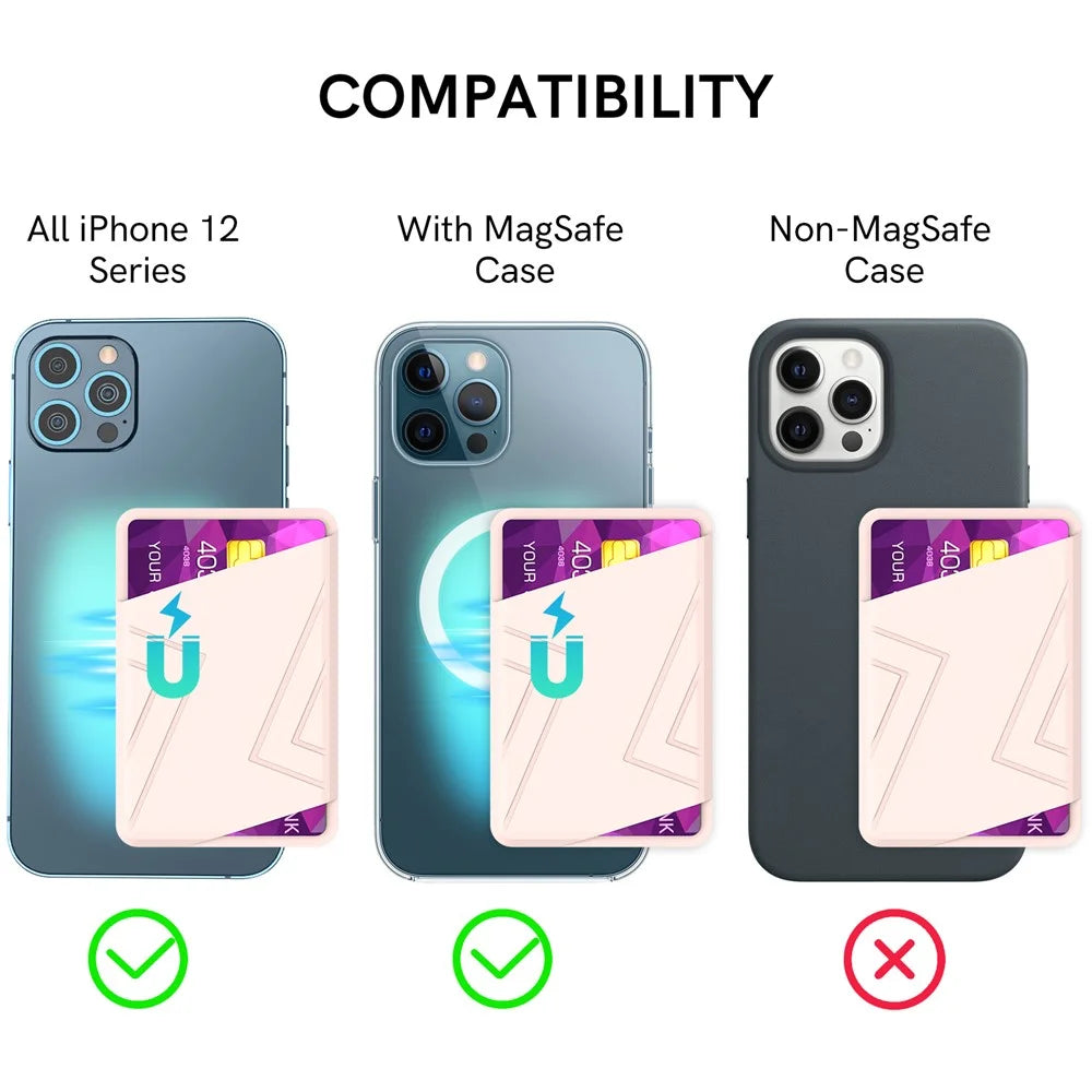 AHASTYLE PT133-C Magnetic Card Holder Silicone Phone Credit Card Sleeve Pocket - Pink - 2