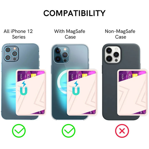 AHASTYLE PT133-C Magnetic Card Holder Silicone Phone Credit Card Sleeve Pocket - Pink - 2