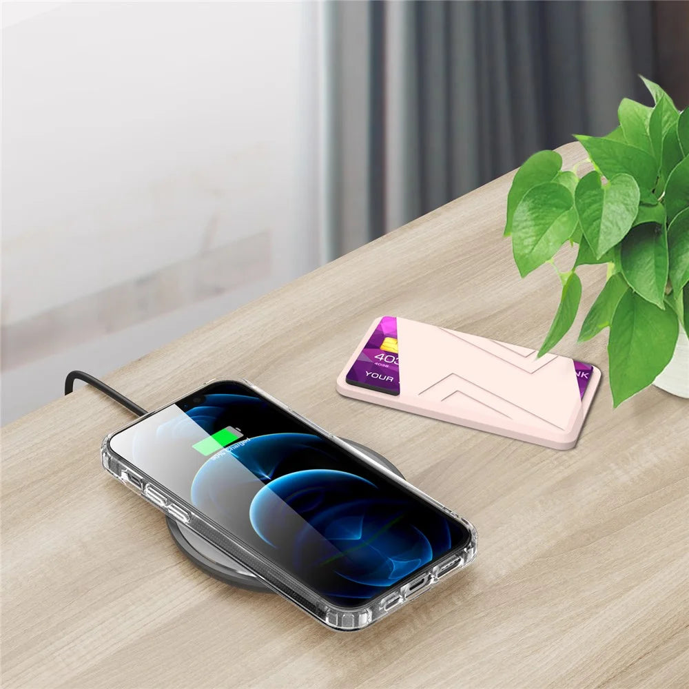 AHASTYLE PT133-C Magnetic Card Holder Silicone Phone Credit Card Sleeve Pocket - Pink - 6