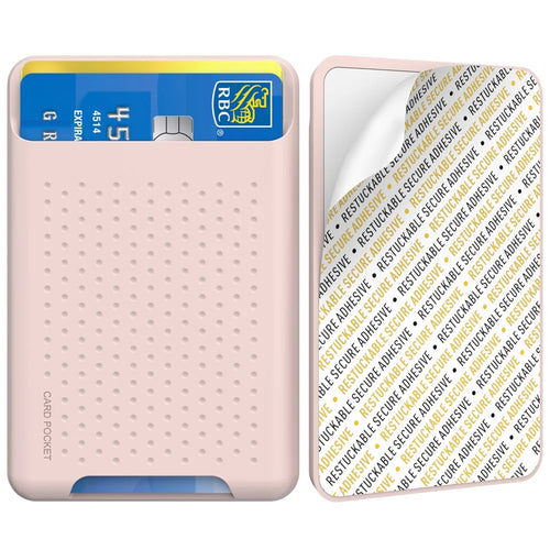 AHASTYLE PT133-S Adhesive Phone Card Pocket Mobile Phone Stick-On Credit Card Holder - Pink - 1