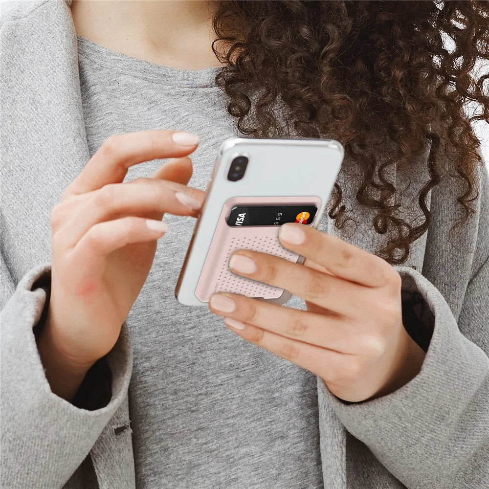 AHASTYLE PT133-S Adhesive Phone Card Pocket Mobile Phone Stick-On Credit Card Holder - Pink - 6