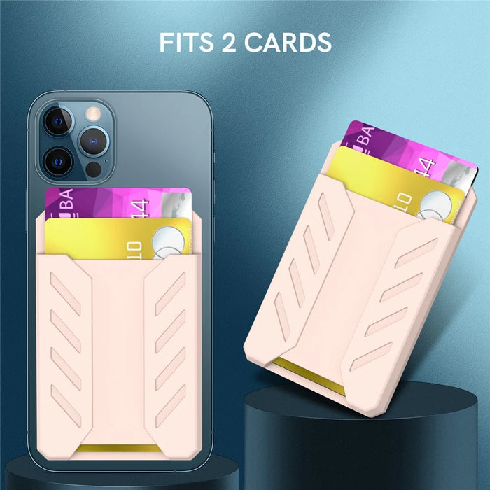 AHASTYLE PT133-A-S Phone Back Card Holder Adhesive Stick-On Card Slot Pocket - Pink - 4