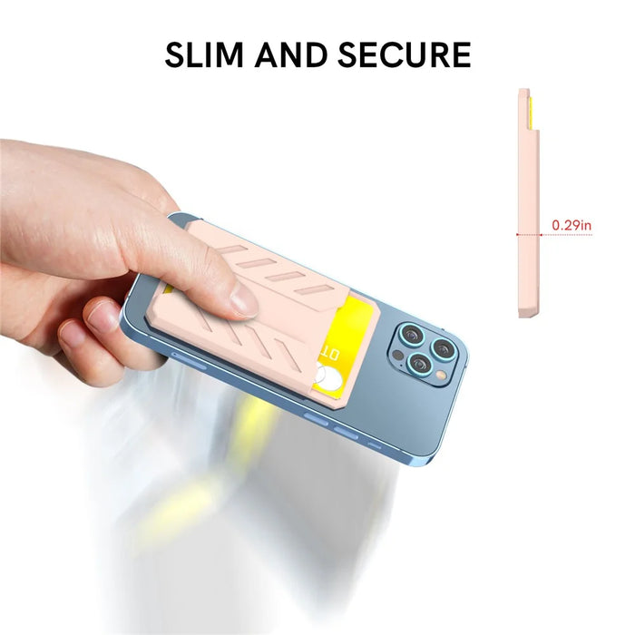 AHASTYLE PT133-A-S Phone Back Card Holder Adhesive Stick-On Card Slot Pocket - Pink - 5