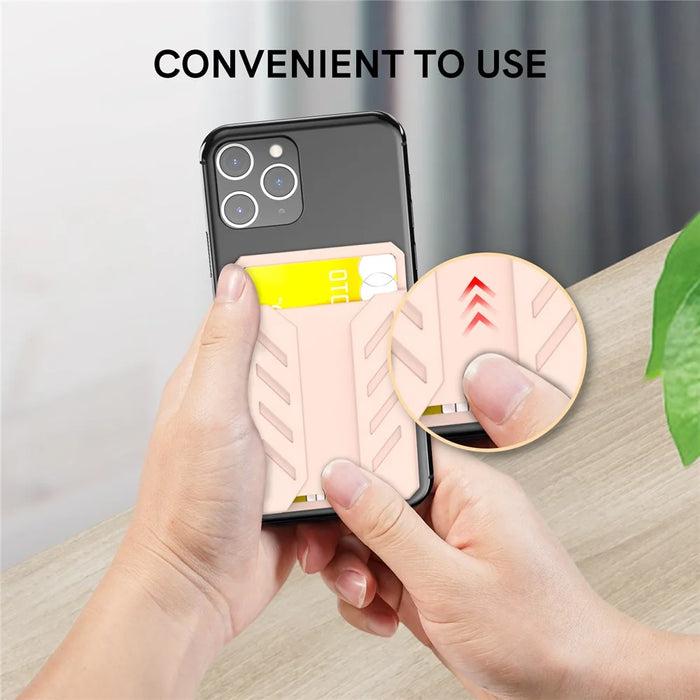 AHASTYLE PT133-A-S Phone Back Card Holder Adhesive Stick-On Card Slot Pocket - Pink - 6