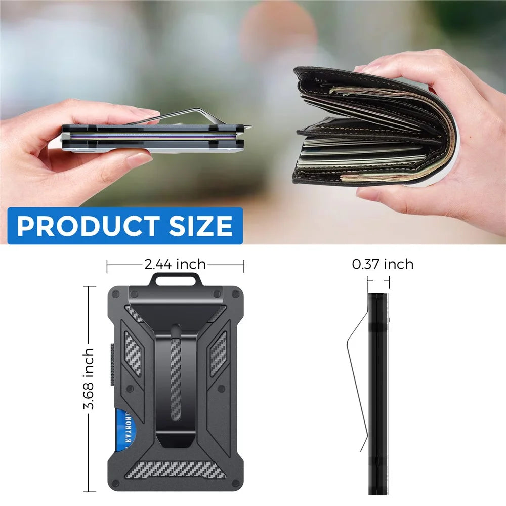 AHASTYLE WG90 Badge Holder Wallet with Lanyard Aluminium Alloy RFID Blocking Office ID Card Holder - 6