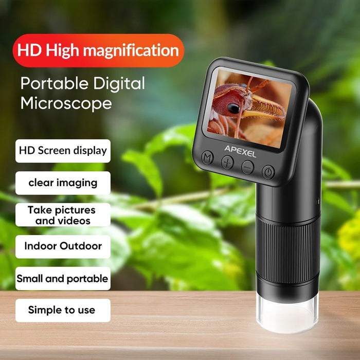 APEXEL MS008 Handheld Portable Digital Microscope Electronic Magnifier Camera with HD 2-Inch Screen - 2