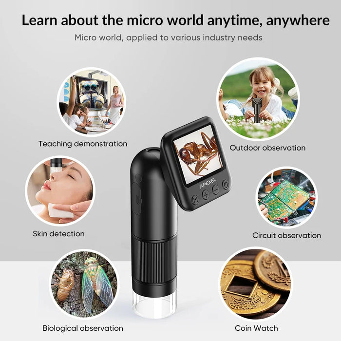 APEXEL MS008 Handheld Portable Digital Microscope Electronic Magnifier Camera with HD 2-Inch Screen - 6
