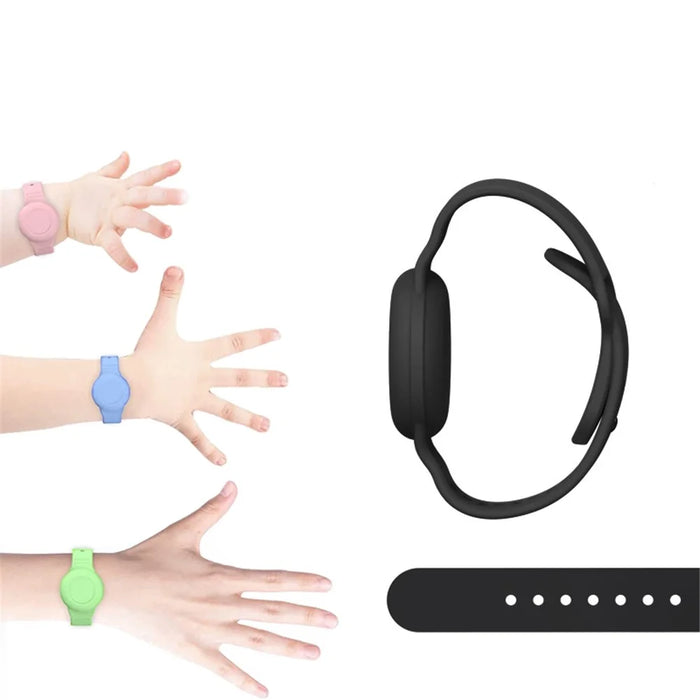 Silicone Wristband for Apple AirTag Finder Location Tracker Holder Protective Case Waterproof Bracelet - Black - 4