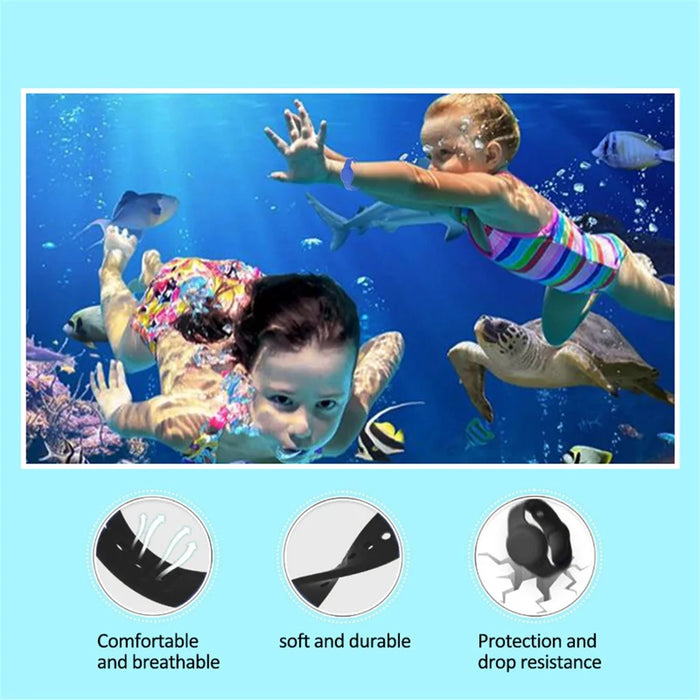 Silicone Wristband for Apple AirTag Finder Location Tracker Holder Protective Case Waterproof Bracelet - Black - 6