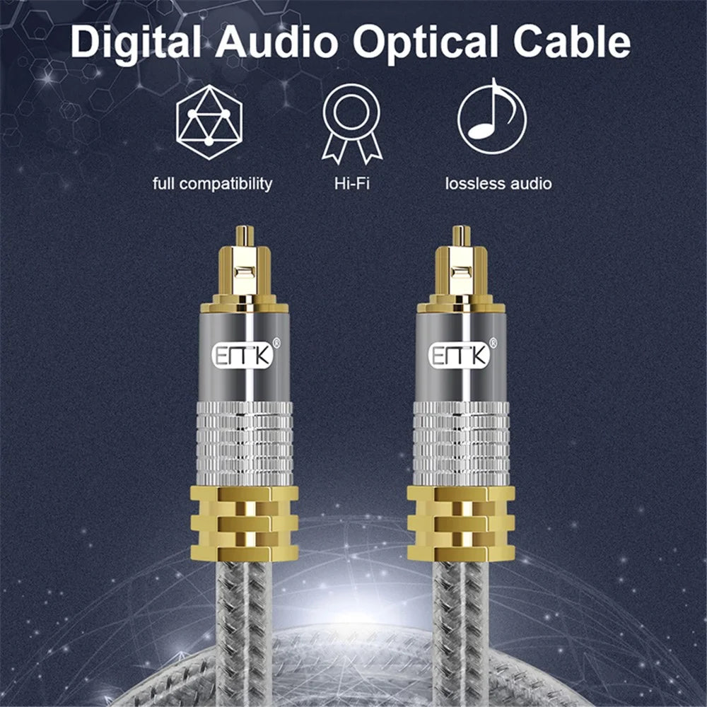 EMK YL-A 1.5m OD8.0mm Digital Optical Audio Cable Gold Plated Connector S / PDIF Toslink Lead Cord - 4