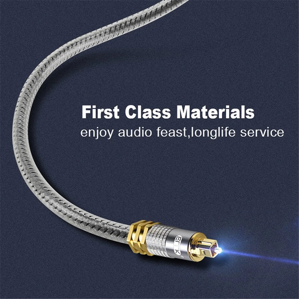 EMK YL-A 1.5m OD8.0mm Digital Optical Audio Cable Gold Plated Connector S / PDIF Toslink Lead Cord - 5