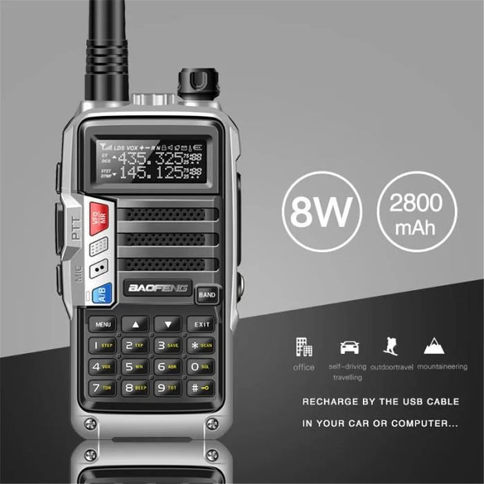 BAOFENG UV-S9 Plus Portable Walkie-Talkie UV Dual Band Handheld Radio Interphone, USB Charging, EU Plug - Yellow - 3