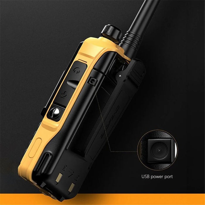 BAOFENG UV-S9 Plus Portable Walkie-Talkie UV Dual Band Handheld Radio Interphone, USB Charging, EU Plug - Yellow - 5