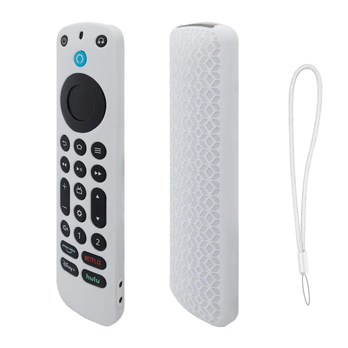 For Amazon Alexa Voice Remote Pro Anti-scratch Protective Case TV Remote Controller Silicone Sleeve Cover - White - 1