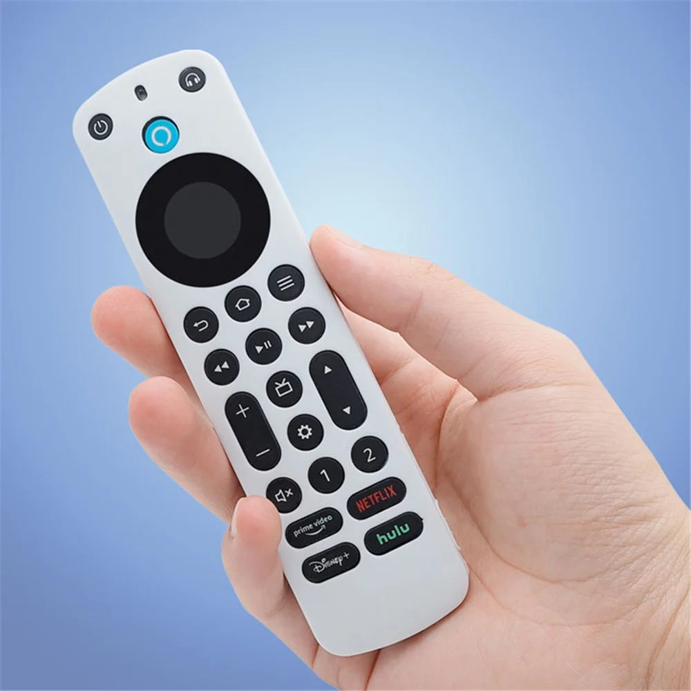 For Amazon Alexa Voice Remote Pro Anti-scratch Protective Case TV Remote Controller Silicone Sleeve Cover - White - 3