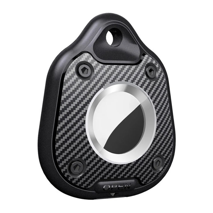 For Apple AirTag Locator Soft Protective Cover IP67 Waterproof Anti-lost TPU Case with Ring Buckle - Black - 1