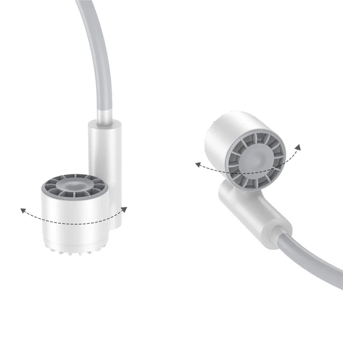 Portable USB Charging Hanging Neck Mini Cooling Fan ABS Summer Mute Turbo Fan Cooler - White - 7
