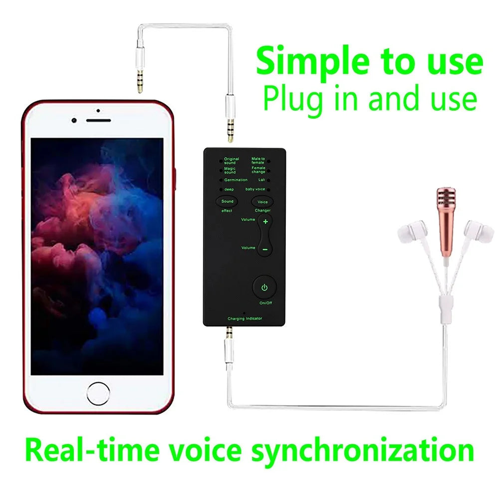 M1 Sound Card Changer Portable Mini Voice Changer for Live Streaming, Gaming - Black - 2