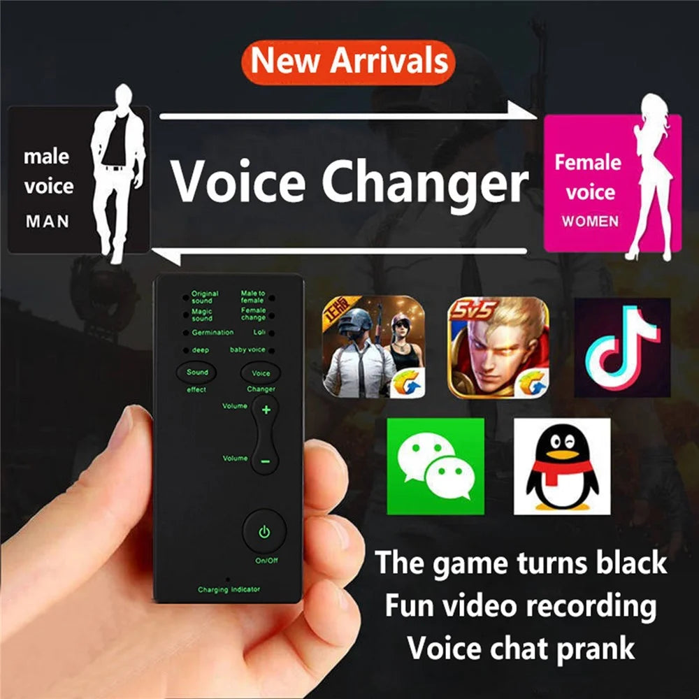 M1 Sound Card Changer Portable Mini Voice Changer for Live Streaming, Gaming - Black - 3