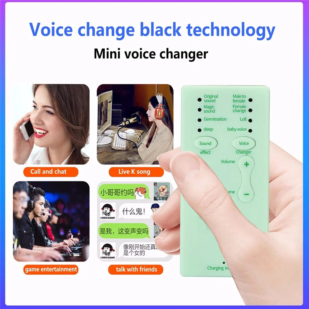 M1 Sound Card Changer Portable Mini Voice Changer for Live Streaming, Gaming - Black - 7