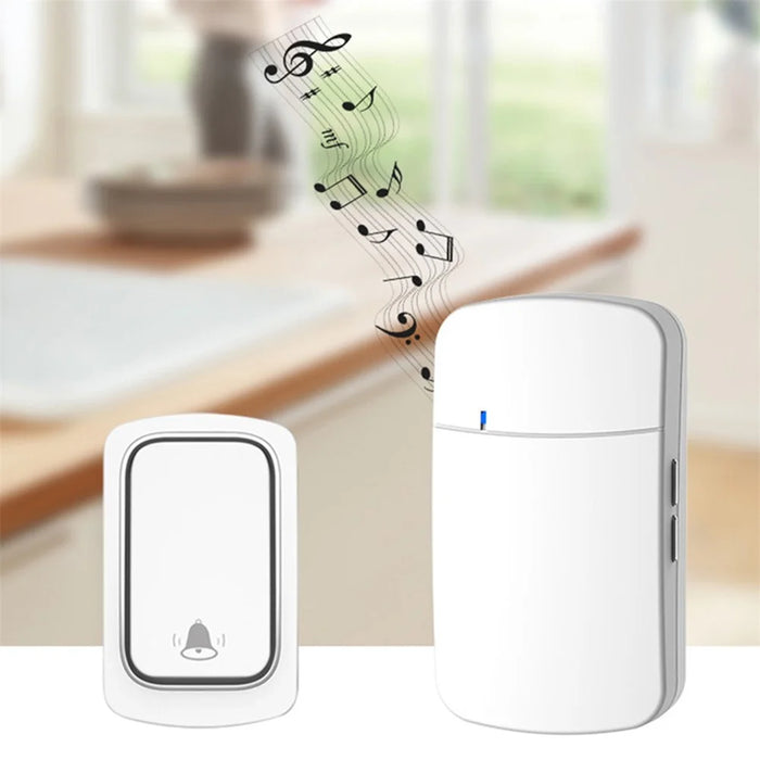 ML01 Self-powered Wireless Door Bell 38 Ringtones Home Intelligent Alarm System, 1 Transmitter+1 Receiver - Black / EU Plug - 2