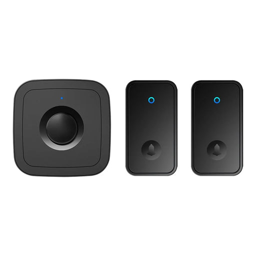 CACAZI FA12 60 Songs Home Wireless Doorbell Waterproof Remote Smart Calling Bell, 1 Transmitter+2 Receivers - Black / US Plug - 1