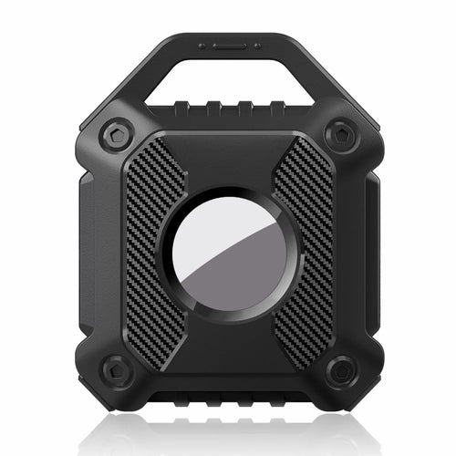 TPU Case for Apple AirTag Bluetooth-compatible Tracker Protector Anti-Lost Key Pet Locator Soft Cover with Keychain - Black - 1