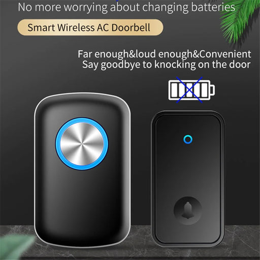 CACAZI FA28 Wireless Doorbell Set with Self-Generating Transmitter + 2 Receiver Smart Home Doorbell - Black / US Plug - 2