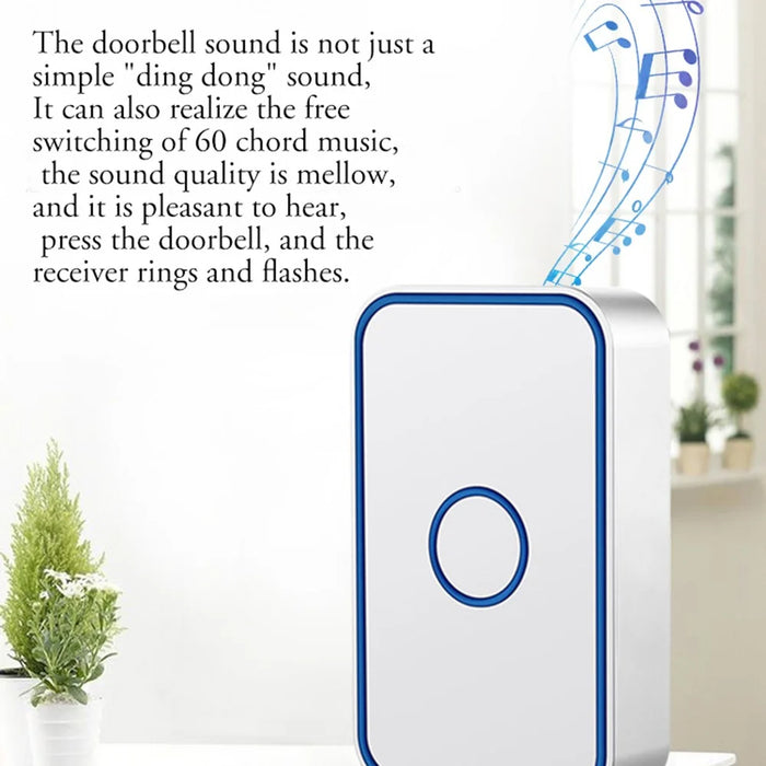 CACAZI FA78 Self-Generating Wireless Doorbell for Home Transmitter + Receiver Smart Doorbell - Black / US Plug - 3