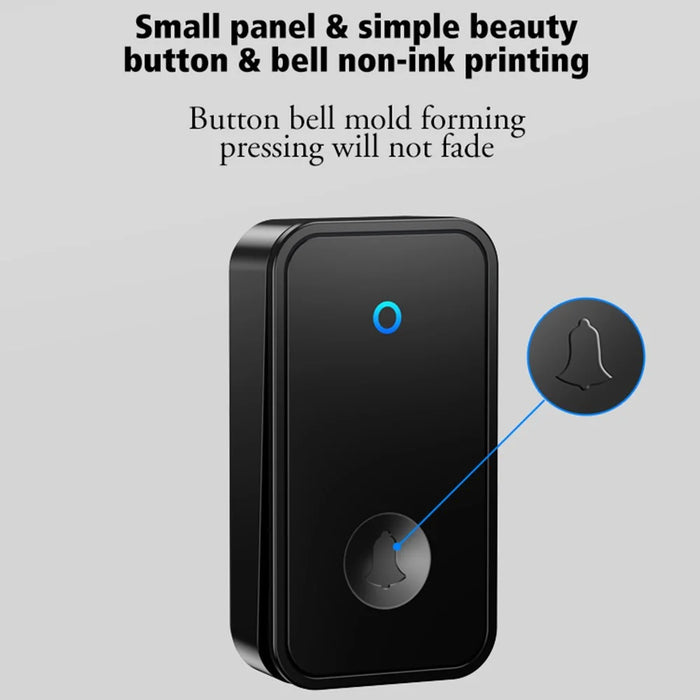CACAZI FA78 Self-Generating Wireless Doorbell for Home Transmitter + Receiver Smart Doorbell - Black / US Plug - 6