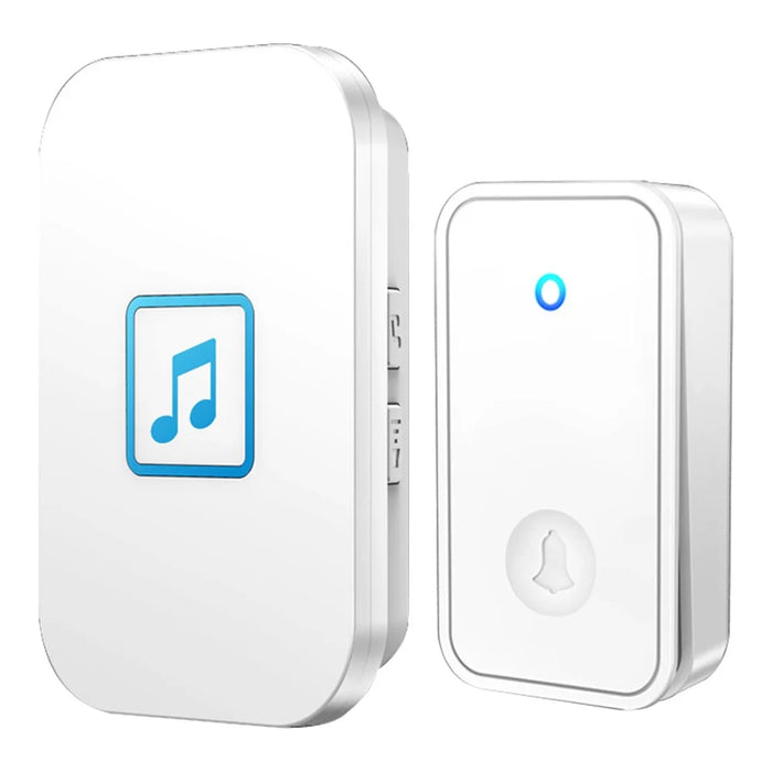 CACAZI FA86 Wireless Smart Doorbell Set 150m Distance Transmitter / Receiver Self-Powered Doorbell - White / US Plug - 1