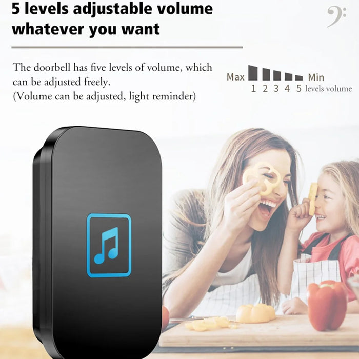 CACAZI FA86 Wireless Smart Doorbell Set 150m Distance Transmitter / Receiver Self-Powered Doorbell - White / US Plug - 6