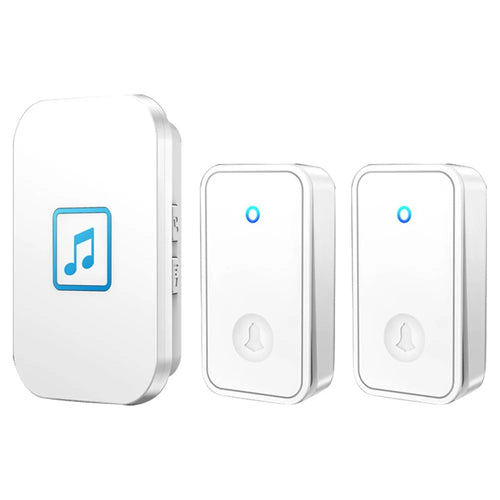 CACAZI FA86 150m Distance Wireless Doorbell Set with 2 Transmitter / Receiver Self-Powered Smart Doorbells - White / US Plug - 1