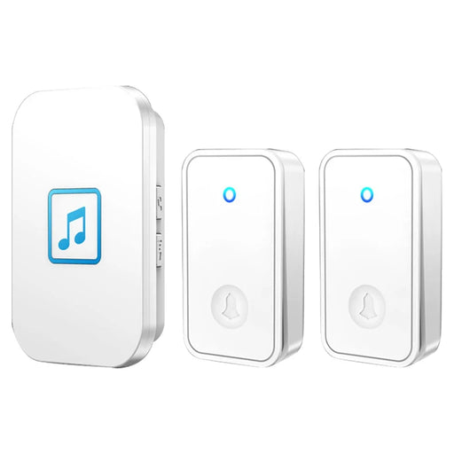 CACAZI FA86 150m Distance Wireless Doorbell Set with 2 Transmitter / Receiver Self-Powered Smart Doorbells - White / US Plug - 1