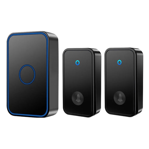CACAZI FA78 Self-Generating Wireless Doorbells Set with 2 Transmitter / Receiver Smart Home Doorbell - Black / US Plug - 1