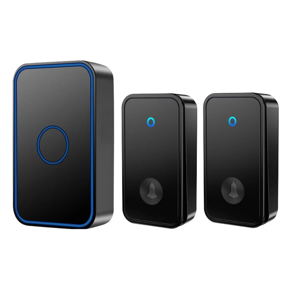 CACAZI FA78 Self-Generating Wireless Doorbells Set with 2 Transmitter / Receiver Smart Home Doorbell - Black / US Plug - 1