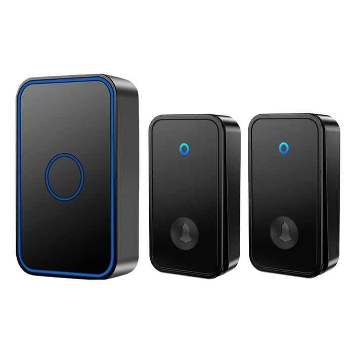 CACAZI FA78 Self-Generating Wireless Doorbells Set with 2 Transmitter / Receiver Smart Home Doorbell - Black / US Plug - 1