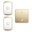 CACAZI FA50 Self-Powered Wireless Doorbell for Home Smart Doorbell Set with Transmitter + 2 Receiver (86 Large Button) - Gold / US Plug - 1
