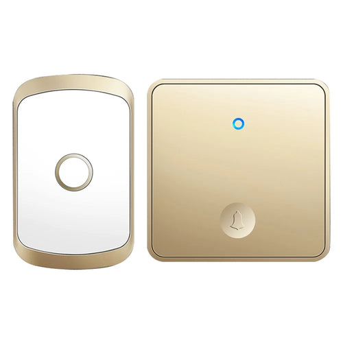CACAZI FA50 Home Smart Wireless Doorbell Set Transmitter / Receiver Self-Powered Doorbell (86 Large Button) - Gold / US Plug - 1