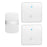 CACAZI FA96 5 Levels Adjustable Wireless Doorbell 60 Chime Self-powered Alarm System (Type 86 Big Button), 2 Transmitters+1 Receiver - Silver / US Plug - 1