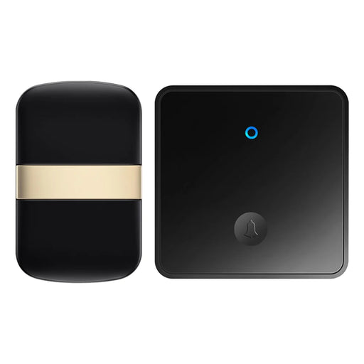 CACAZI FA96 Self-powered Wireless Doorbell No Battery Required Ring Chime (Type 86 Big Button), 1 Transmitter+1 Receiver - Black / US Plug - 1