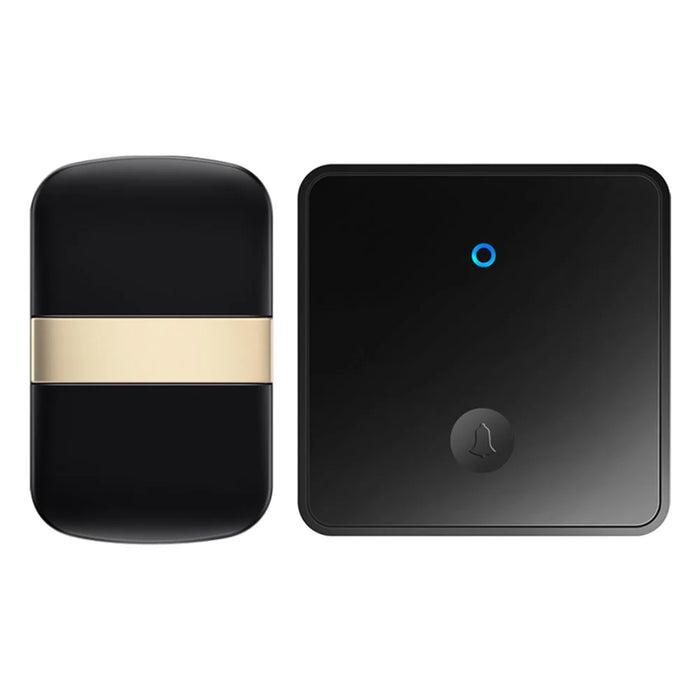 CACAZI FA96 Self-powered Wireless Doorbell No Battery Required Ring Chime (Type 86 Big Button), 1 Transmitter+1 Receiver - Black / US Plug - 1