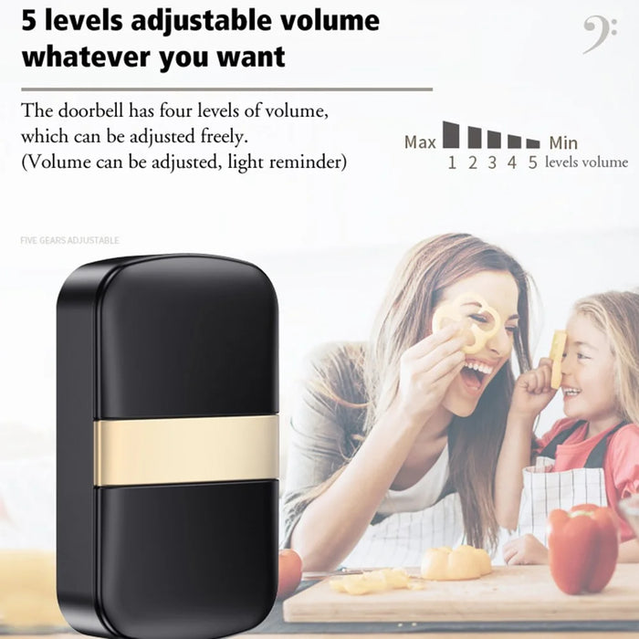CACAZI FA96 Self-powered Wireless Doorbell No Battery Required Ring Chime (Type 86 Big Button), 1 Transmitter+1 Receiver - Black / US Plug - 6
