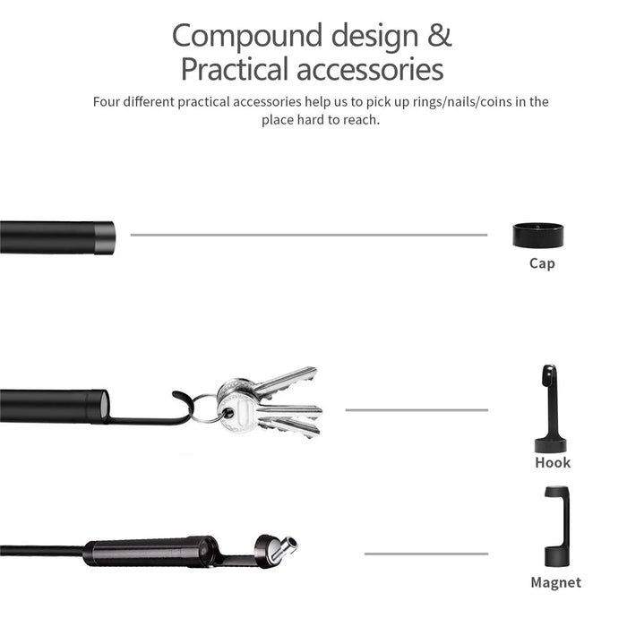 B315 2m Wire 5mm Dual Lens 4.3-inch Screen Waterproof Endoscope Camera 6+1 LED HD Industrial Borescope - 2