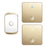 CACAZI FA50 Self-Powered Smart Wireless Doorbell Set 2 Transmitter  /  Receiver Doorbell for Home (86 Large Button) - Gold / US Plug - 1